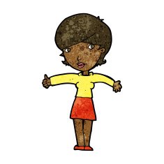 cartoon woman giving thumbs up symbol N40