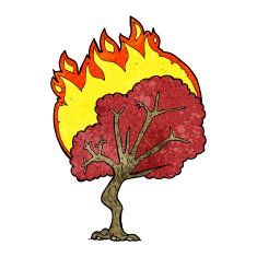 cartoon burning tree N25