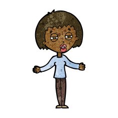 cartoon suspicious woman N12