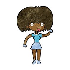 Cartoon Woman Waving N204