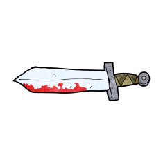 cartoon bloody sword N17