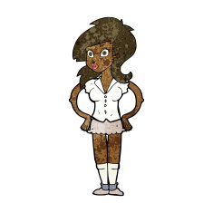 cartoon pretty woman N178