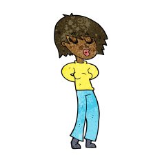 cartoon woman whistling N5