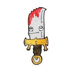 bloody knife cartoon character N3