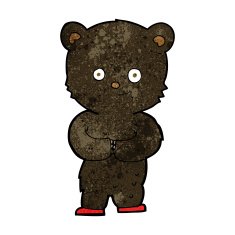cartoon teddy black bear cub N6