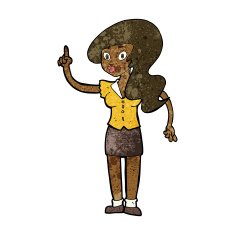 cartoon pretty woman with idea N45