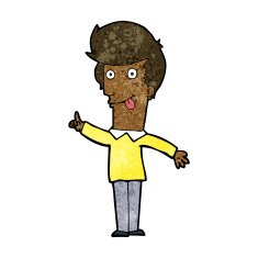 cartoon funny man with idea N6