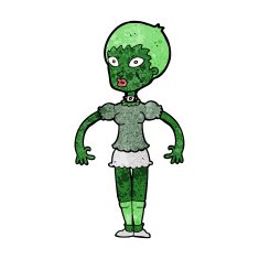 cartoon zombie monster woman N6