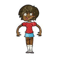 cartoon surprised woman N145