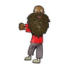 cartoon bearded old man N25