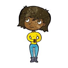 cartoon friendly woman N46