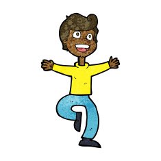 cartoon excited boy N98