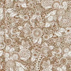 Seamless floral retro doodle grunge pattern in vector