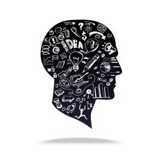 Business doodles in head