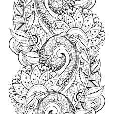 Vector Seamless Monochrome Floral Pattern N215