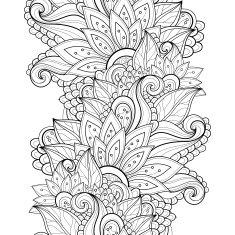 Vector Seamless Monochrome Floral Pattern N216