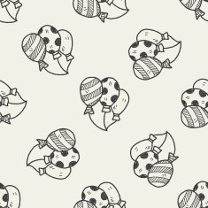 doodle balloon seamless pattern background N6