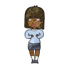 cartoon shocked woman N65