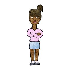 cartoon annoyed woman N121