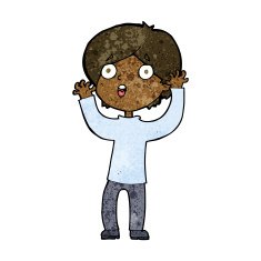 cartoon frightened man N69