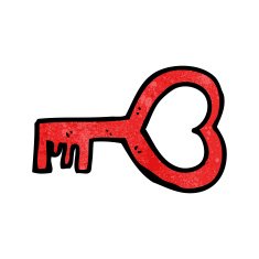 cartoon heart shaped key N13