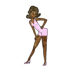 cartoon model woman posing N6