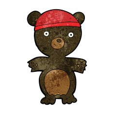 cartoon cute black bear N31