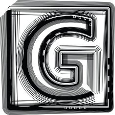 Striped Font Letter G