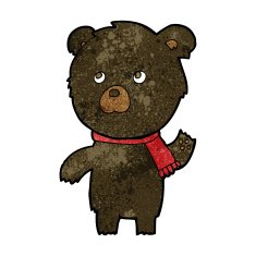 cartoon cute black bear N33