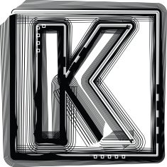 Striped Font Letter K