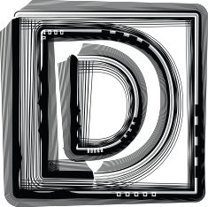 Striped Font Letter D free image download