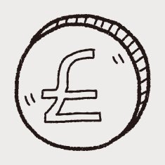 doodle GBP money coin N8