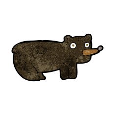 funny cartoon black bear N12