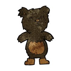 cartoon teddy black bear N5