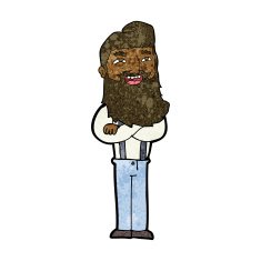 cartoon happy man with beard N30