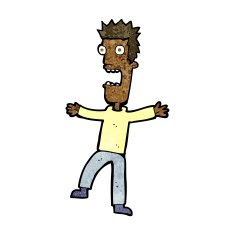 cartoon terrified man N172