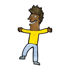 cartoon happy man N316