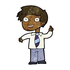 cartoon school boy with idea N22
