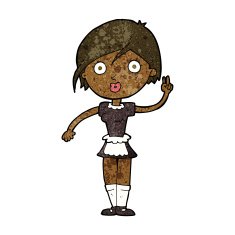 cartoon waitress making hand gesture N7