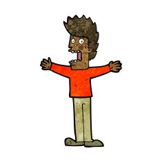 cartoon terrified man N174