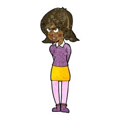 cartoon annoyed woman N123
