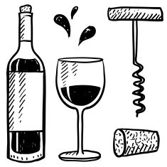 Wine objects vector set