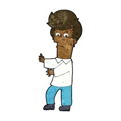 cartoon man gesturing wildly N7