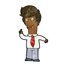 cartoon office man with crazy idea N8