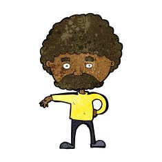 cartoon man with mustache making camp gesture N7