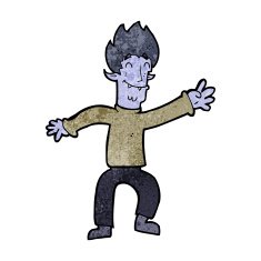 cartoon happy vampire man N20