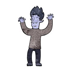 cartoon happy vampire man N21
