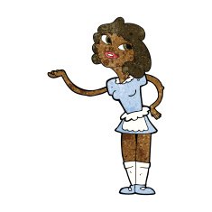 cartoon waitress serving N6