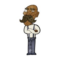 cartoon angry old man N101