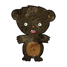 cartoon black bear N34